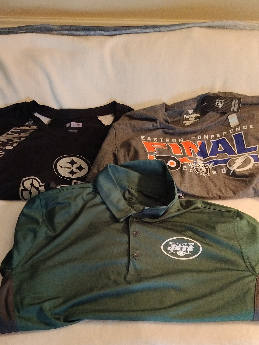 Nike New York Jets NFL Steelers Fanatics Flyers Lightning Shirt Bundle Men's L
